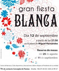 El próximo viernes 12 de septiembre celebraremos la Gran Fiesta Blanca