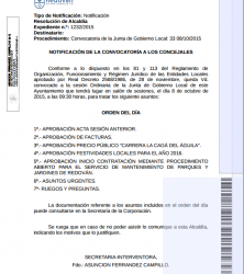 Junta Gobierno Local Redován 8-10-2015