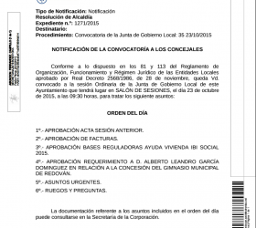 Junta Gobierno Local 23-10-2015