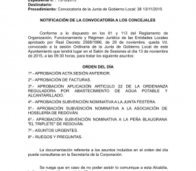 Junta de Gobierno Local 13-11-2015