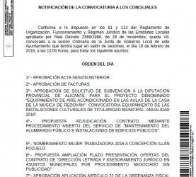 Junta de Gobierno Local 18-02-2016