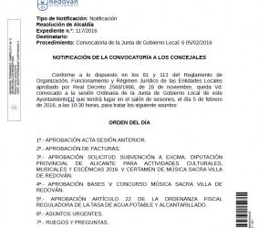 Junta de Gobierno Local 05-02-2016