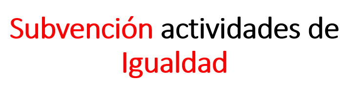 Subvención actividades de igualdad