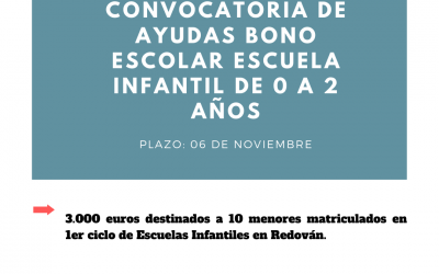 Convocatoria de Ayudas de Bono Escolar para la Escuela Infantil (0 a 2 años)